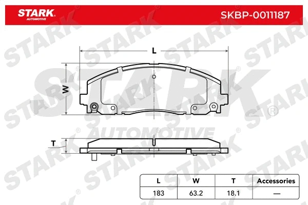 SKBP-0011187 Stark Комплект тормозных колодок, дисковый тормоз (фото 1)