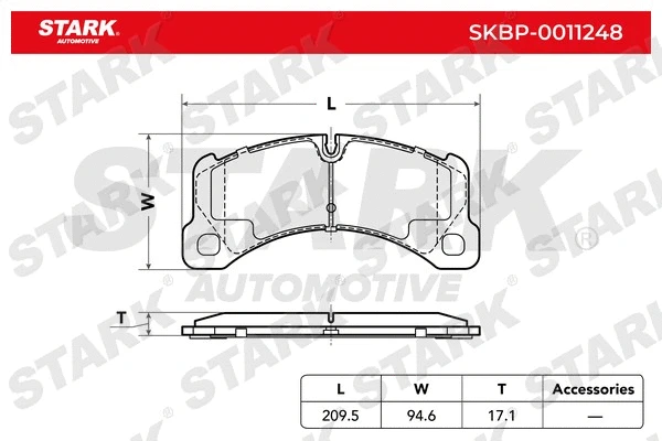 SKBP-0011248 Stark Комплект тормозных колодок, дисковый тормоз (фото 1)