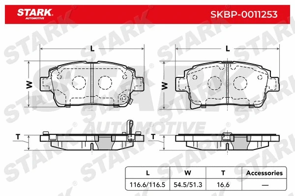 SKBP-0011253 Stark Комплект тормозных колодок, дисковый тормоз (фото 1)