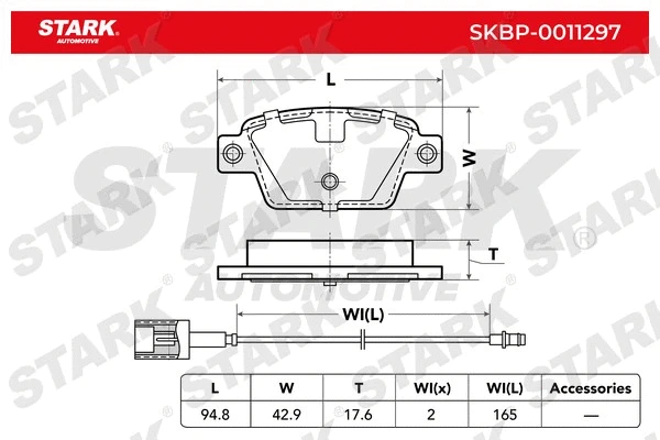 SKBP-0011297 Stark Комплект тормозных колодок, дисковый тормоз (фото 1)