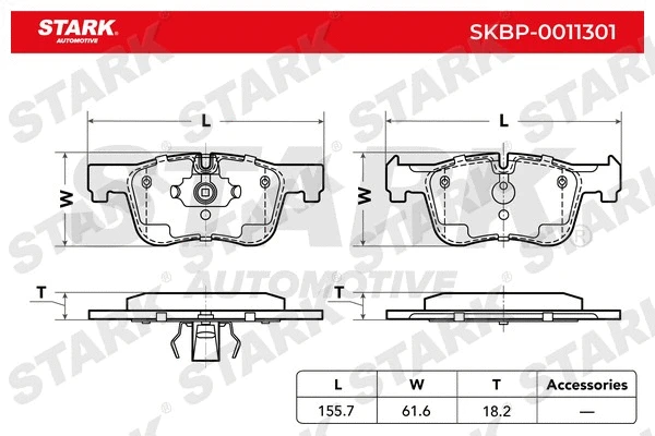 SKBP-0011301 Stark Комплект тормозных колодок, дисковый тормоз (фото 1)