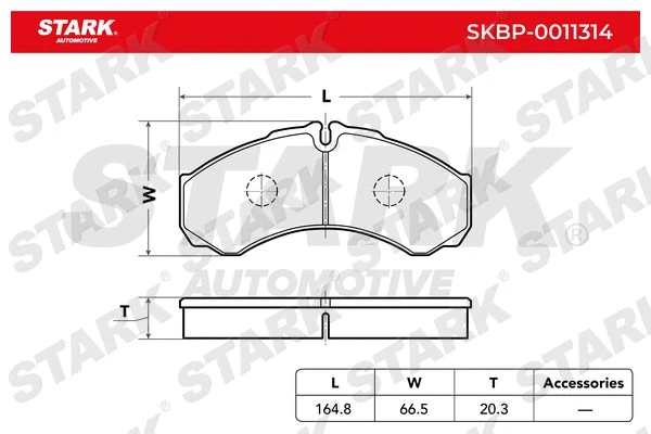 SKBP-0011314 Stark Комплект тормозных колодок, дисковый тормоз (фото 1)