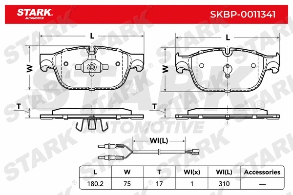 SKBP-0011341 Stark Комплект тормозных колодок, дисковый тормоз (фото 1)