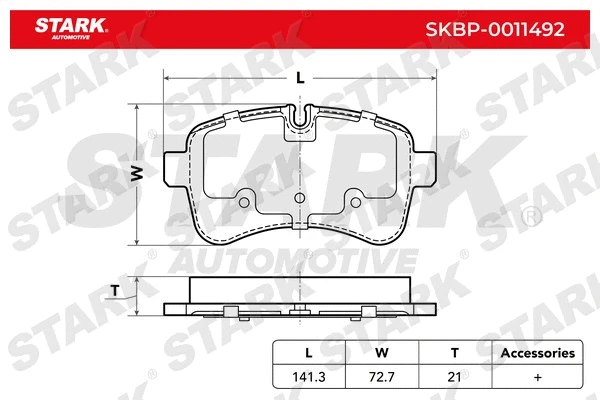 SKBP-0011492 Stark Комплект тормозных колодок, дисковый тормоз (фото 1)