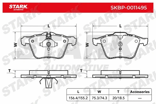 SKBP-0011495 Stark Комплект тормозных колодок, дисковый тормоз (фото 1)