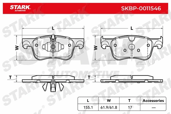 SKBP-0011546 Stark Комплект тормозных колодок, дисковый тормоз (фото 1)