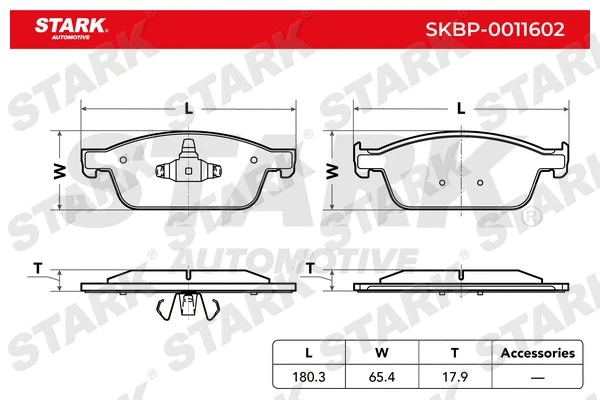 SKBP-0011602 Stark Комплект тормозных колодок, дисковый тормоз (фото 1)