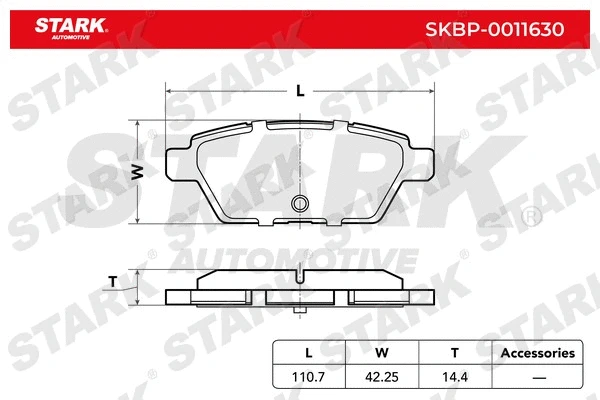 SKBP-0011630 Stark Комплект тормозных колодок, дисковый тормоз (фото 1)