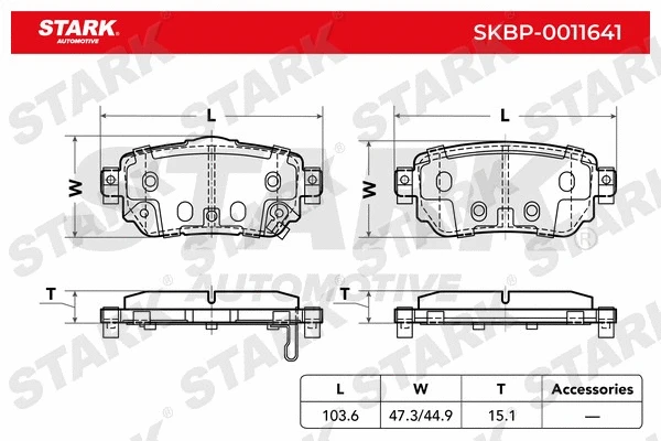 SKBP-0011641 Stark Комплект тормозных колодок, дисковый тормоз (фото 3)