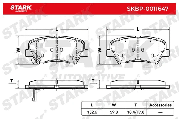 SKBP-0011647 Stark Комплект тормозных колодок, дисковый тормоз (фото 3)