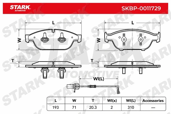 SKBP-0011729 Stark Комплект тормозных колодок, дисковый тормоз (фото 3)
