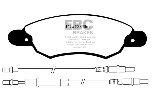 DP1370 EBC Brakes Комплект тормозных колодок, дисковый тормоз (фото 1)