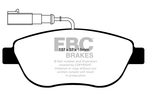 DP1383/2 EBC Brakes Комплект тормозных колодок, дисковый тормоз (фото 1)