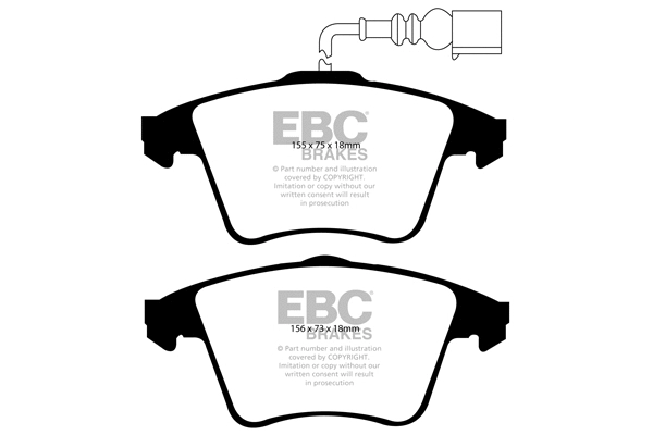 DP1556 EBC Brakes Комплект тормозных колодок, дисковый тормоз (фото 1)