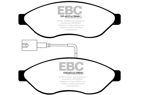 DP1968 EBC Brakes Комплект тормозных колодок, дисковый тормоз (фото 1)