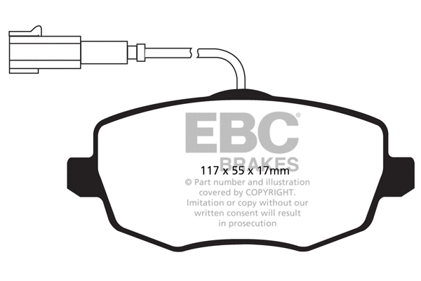 DPX2044 EBC Brakes Комплект тормозных колодок, дисковый тормоз (фото 1)