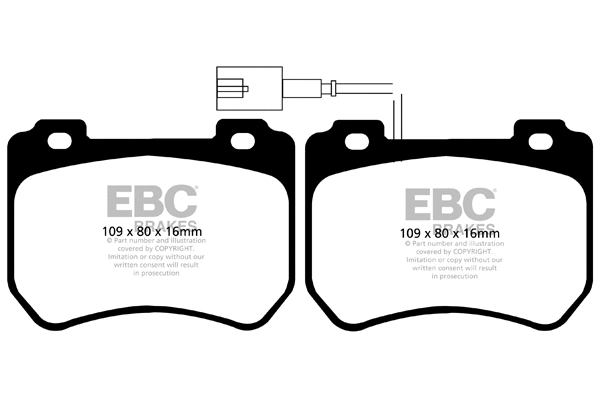 DPX2074 EBC Brakes Комплект тормозных колодок, дисковый тормоз (фото 1)