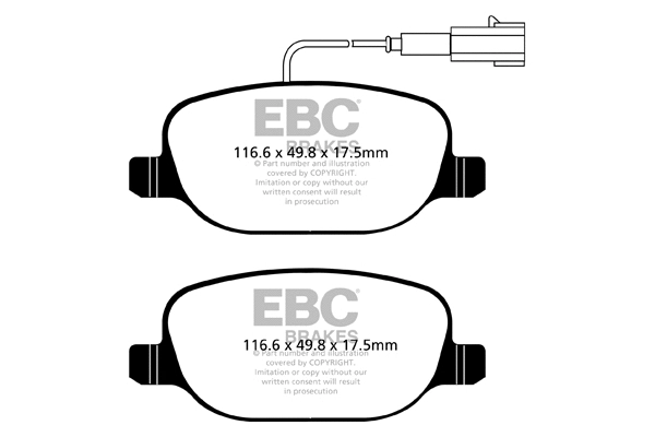DPX2080 EBC Brakes Комплект тормозных колодок, дисковый тормоз (фото 1)