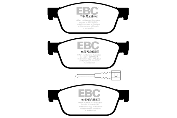 DPX2096 EBC Brakes Комплект тормозных колодок, дисковый тормоз (фото 1)