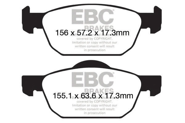 DPX2154 EBC Brakes Комплект тормозных колодок, дисковый тормоз (фото 1)