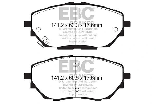 DPX2368 EBC Brakes Комплект тормозных колодок, дисковый тормоз (фото 1)