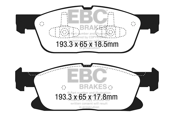 DPX3046 EBC Brakes Комплект тормозных колодок, дисковый тормоз (фото 1)