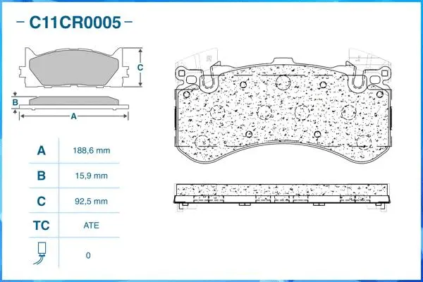 C11CR0005 CWORKS Комплект тормозных колодок, дисковый тормоз (фото 2)