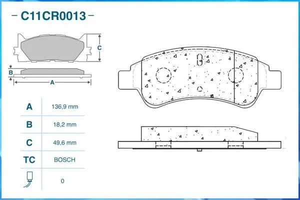 C11CR0013 CWORKS Комплект тормозных колодок, дисковый тормоз (фото 2)