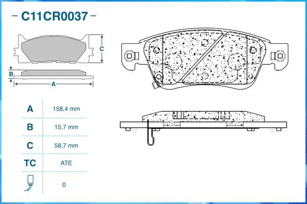 C11CR0037 CWORKS Комплект тормозных колодок, дисковый тормоз (фото 1)