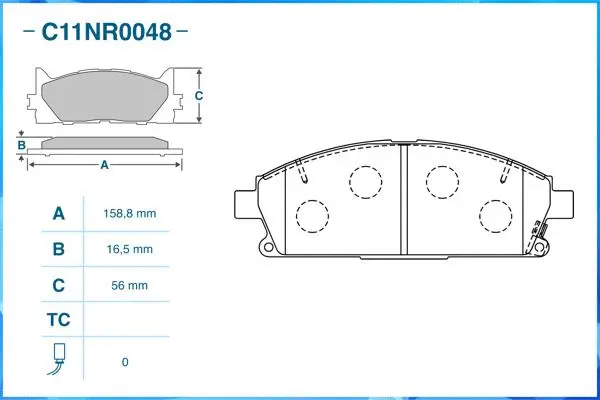 C11NR0048 CWORKS Комплект тормозных колодок, дисковый тормоз (фото 2)