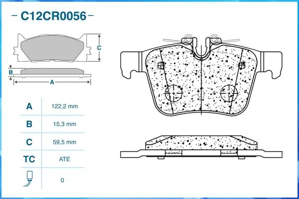 C12CR0056 CWORKS Комплект тормозных колодок, дисковый тормоз (фото 2)