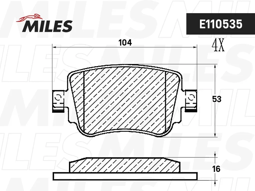 E110535 MILES Комплект тормозных колодок, дисковый тормоз (фото 1)