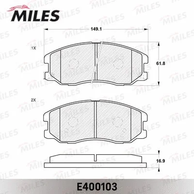 E400103 MILES Комплект тормозных колодок, дисковый тормоз (фото 1)