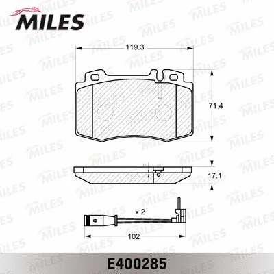 E400285 MILES Комплект тормозных колодок, дисковый тормоз (фото 2)