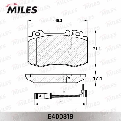 E400318 MILES Комплект тормозных колодок, дисковый тормоз (фото 2)