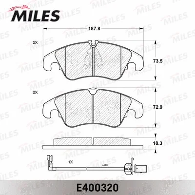 E400320 MILES Комплект тормозных колодок, дисковый тормоз (фото 2)