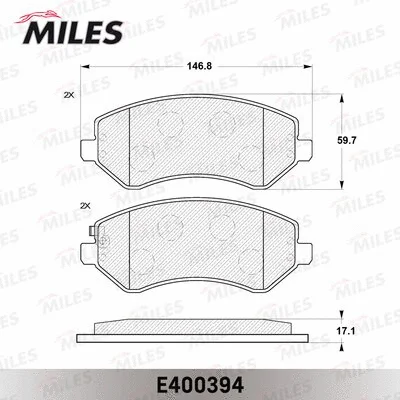E400394 MILES Комплект тормозных колодок, дисковый тормоз (фото 2)