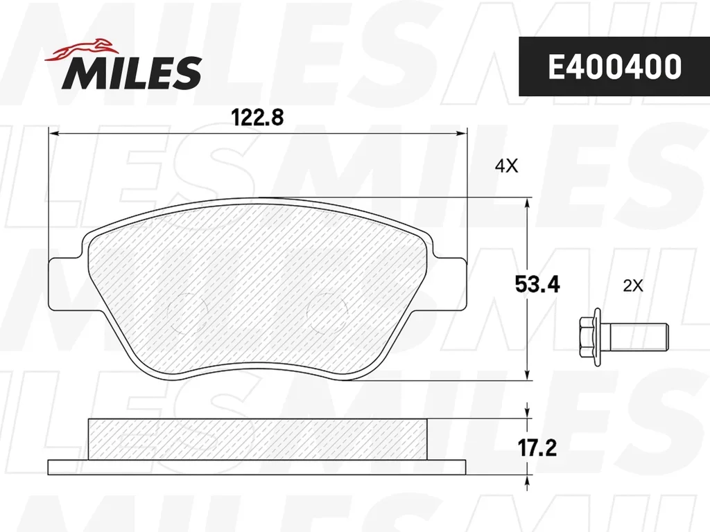 E400400 MILES Комплект тормозных колодок, дисковый тормоз (фото 2)