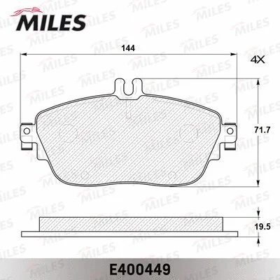 E400449 MILES Комплект тормозных колодок, дисковый тормоз (фото 1)