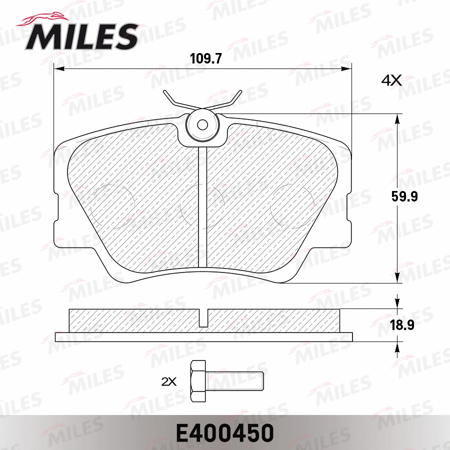 E400450 MILES Комплект тормозных колодок, дисковый тормоз (фото 2)
