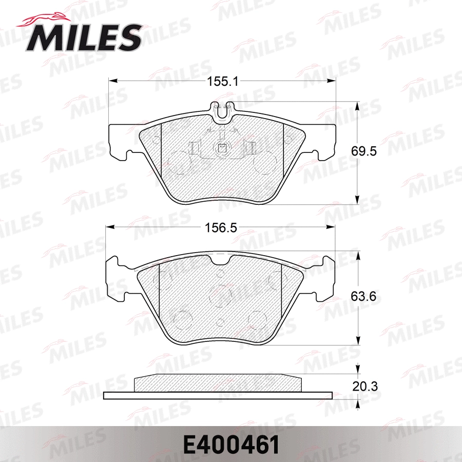 E400461 MILES Комплект тормозных колодок, дисковый тормоз (фото 2)