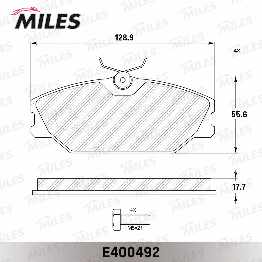 E400492 MILES Комплект тормозных колодок, дисковый тормоз (фото 2)