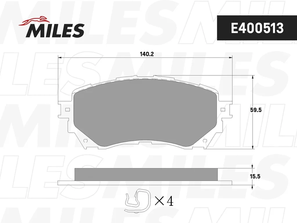 E400513 MILES Комплект тормозных колодок, дисковый тормоз (фото 1)