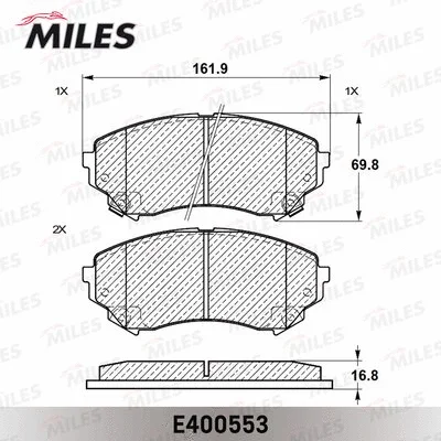 E400553 MILES Комплект тормозных колодок, дисковый тормоз (фото 1)