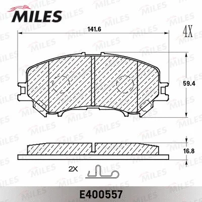 E400557 MILES Комплект тормозных колодок, дисковый тормоз (фото 2)