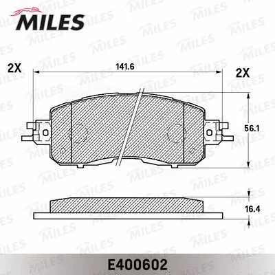 E400602 MILES Комплект тормозных колодок, дисковый тормоз (фото 1)