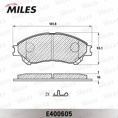 E400605 MILES Комплект тормозных колодок, дисковый тормоз (фото 2)