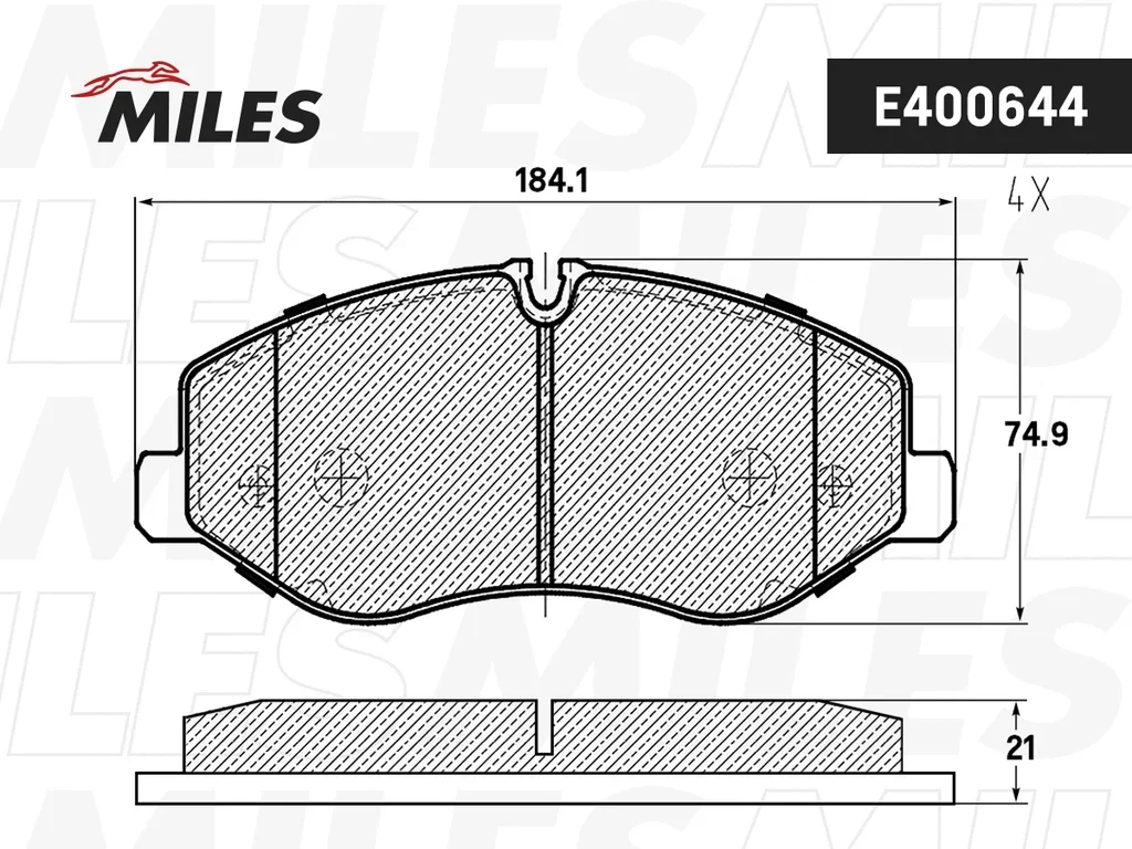 E400644 MILES Комплект тормозных колодок, дисковый тормоз (фото 1)