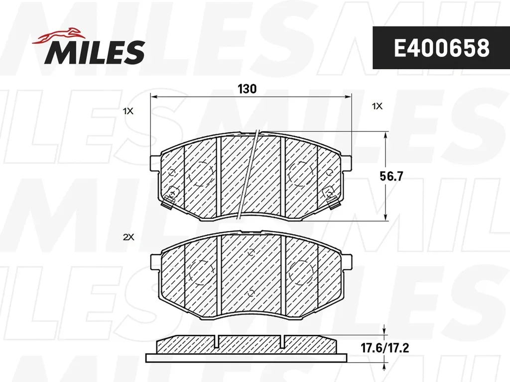 E400658 MILES Комплект тормозных колодок, дисковый тормоз (фото 2)