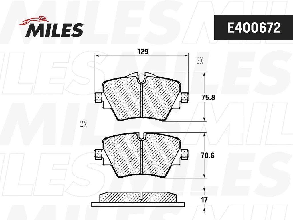 E400672 MILES Комплект тормозных колодок, дисковый тормоз (фото 2)